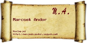 Marcsek Andor névjegykártya