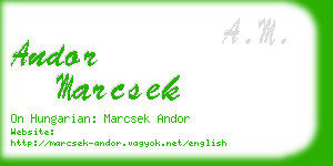 andor marcsek business card